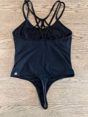 NWOT Fabletics Black Strappy One-Piece Bodysuit